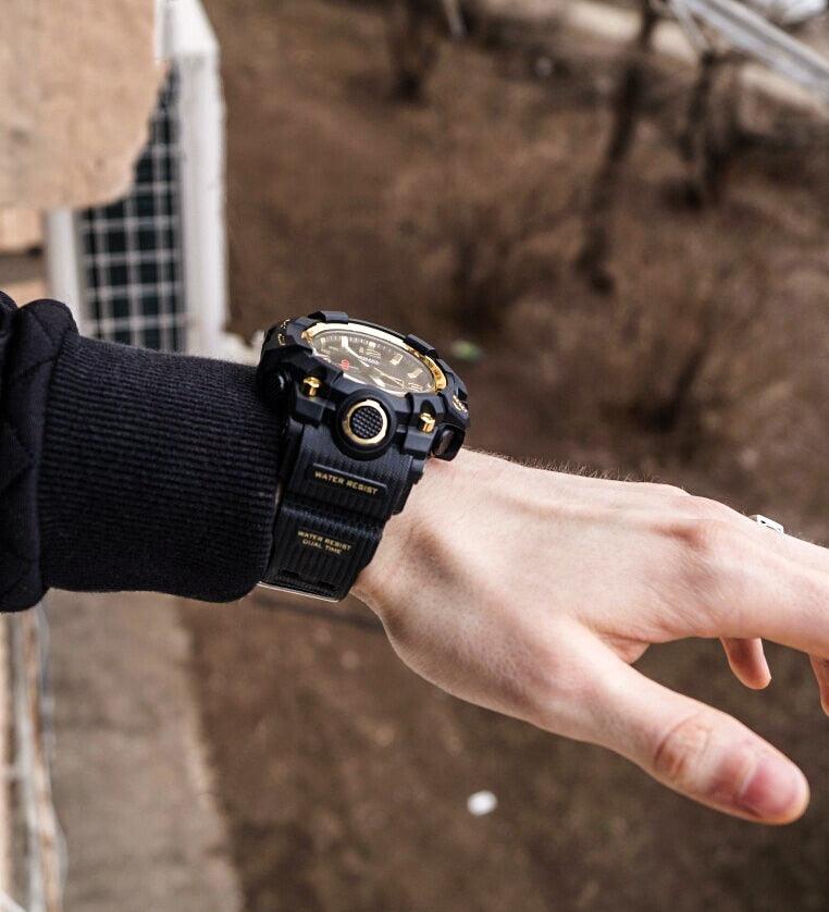 Men Military Watch - 50m Waterproof Wristwatch LED Quartz Clock - Sport Watch (1U84)
