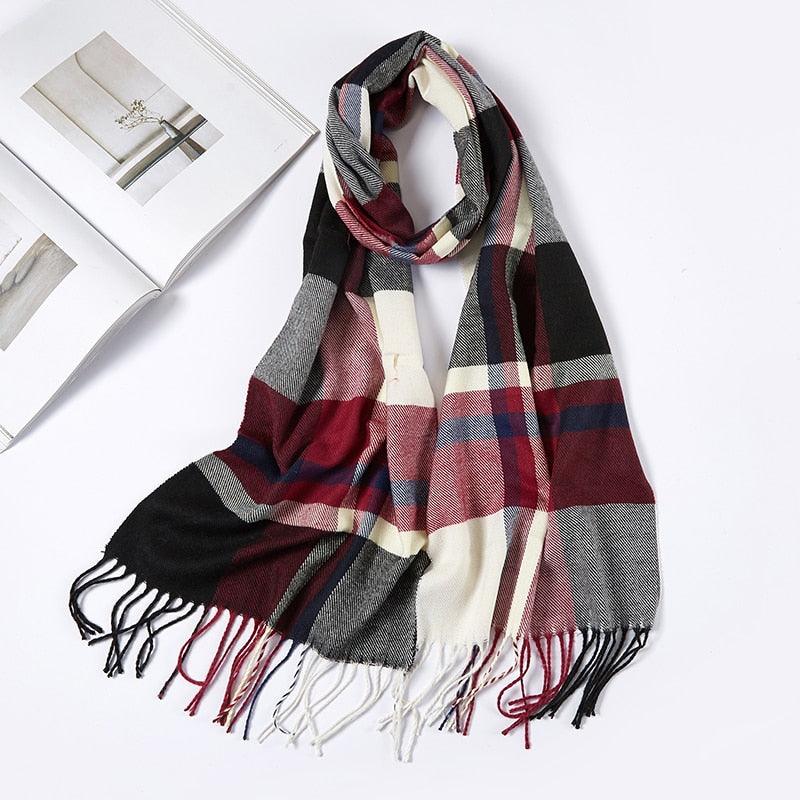 Men Plaid Check Warm Unisex Small Size 180*30cm Brand Designer Winter Cashmere Scarves (MA7)