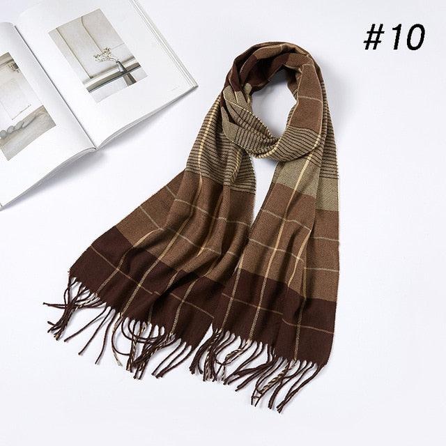 Men Plaid Check Warm Unisex Small Size 180*30cm Brand Designer Winter Cashmere Scarves (MA7)