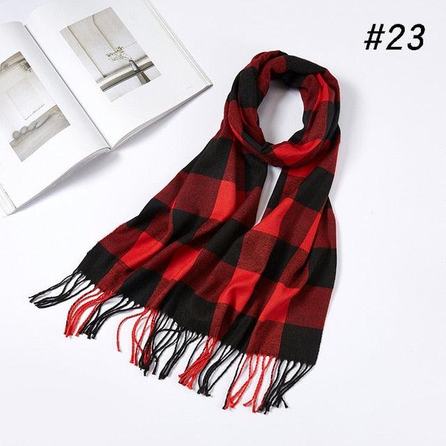 Men Plaid Check Warm Unisex Small Size 180*30cm Brand Designer Winter Cashmere Scarves (MA7)