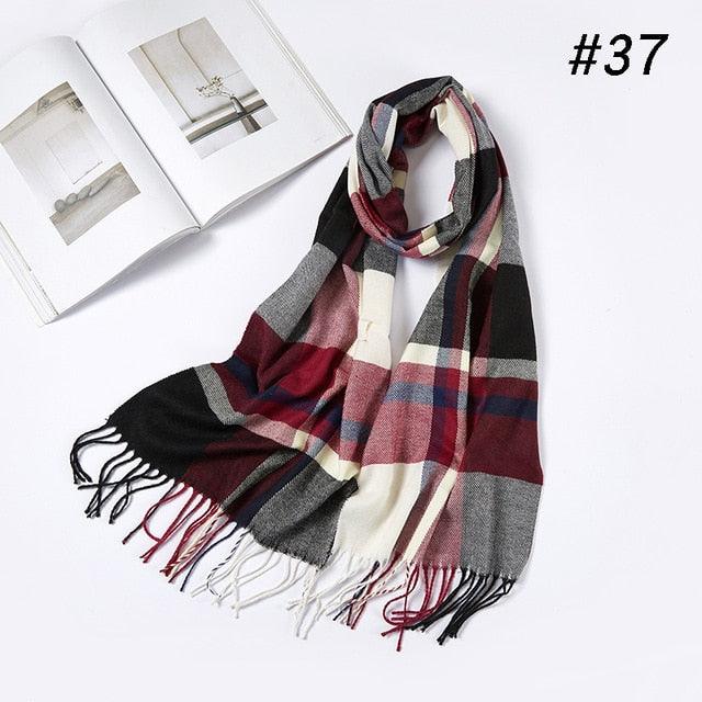 Men Plaid Check Warm Unisex Small Size 180*30cm Brand Designer Winter Cashmere Scarves (MA7)