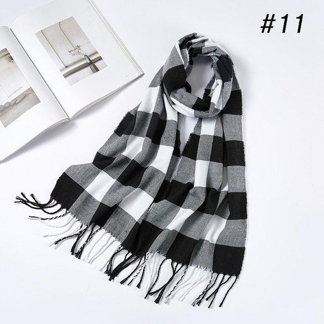 Men Plaid Check Warm Unisex Small Size 180*30cm Brand Designer Winter Cashmere Scarves (MA7)