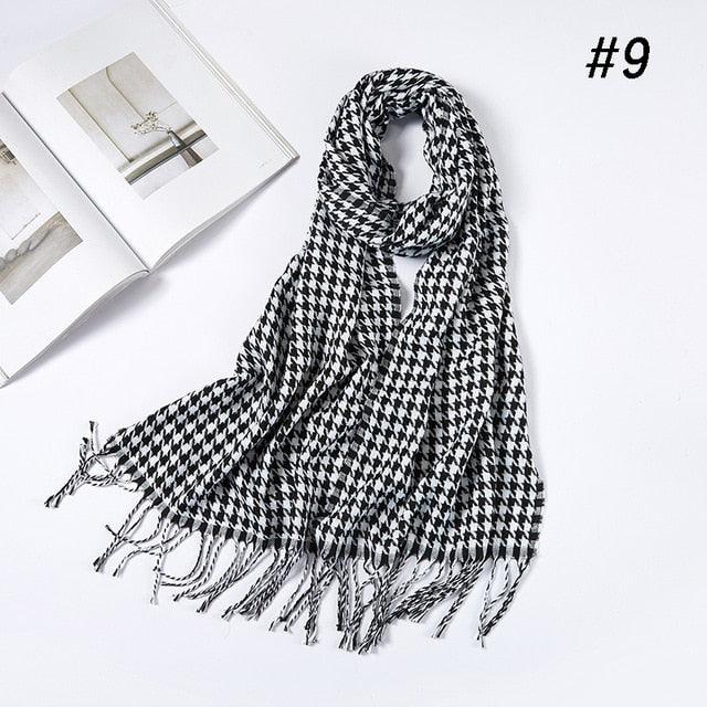 Men Plaid Check Warm Unisex Small Size 180*30cm Brand Designer Winter Cashmere Scarves (MA7)