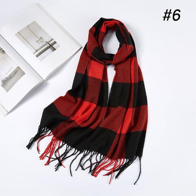 Men Plaid Check Warm Unisex Small Size 180*30cm Brand Designer Winter Cashmere Scarves (MA7)