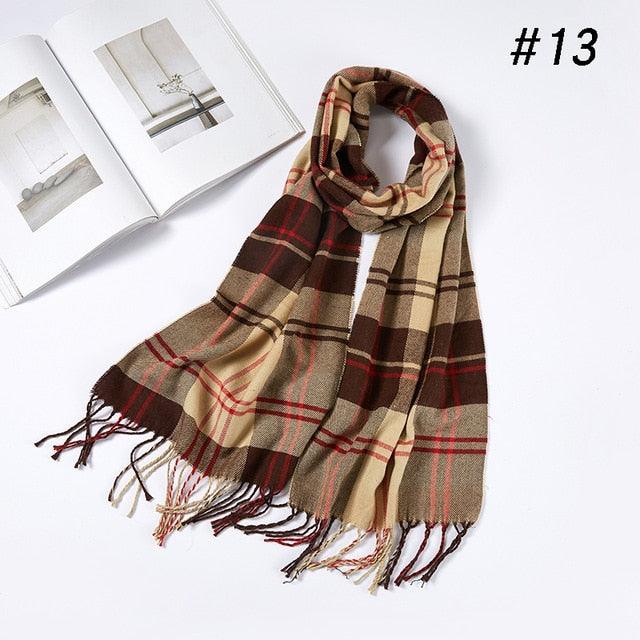 Men Plaid Check Warm Unisex Small Size 180*30cm Brand Designer Winter Cashmere Scarves (MA7)