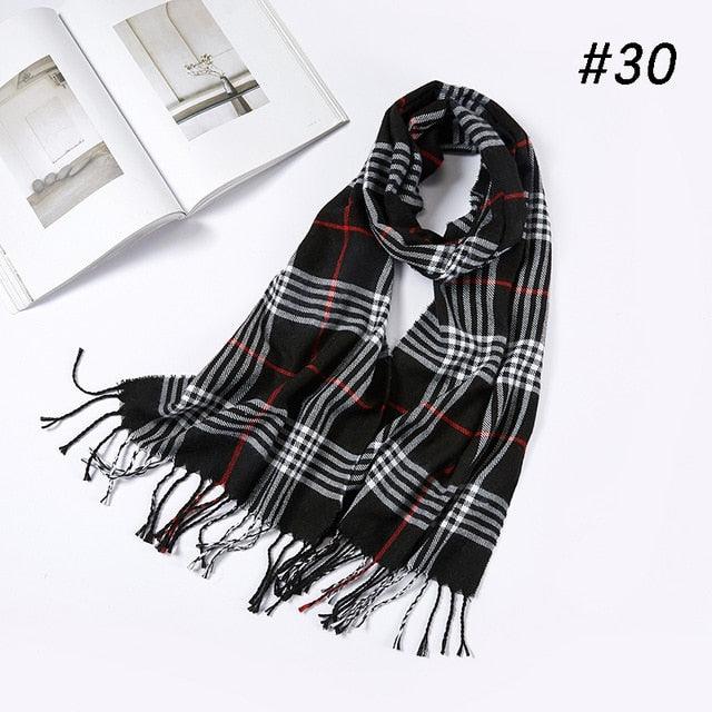 Men Plaid Check Warm Unisex Small Size 180*30cm Brand Designer Winter Cashmere Scarves (MA7)