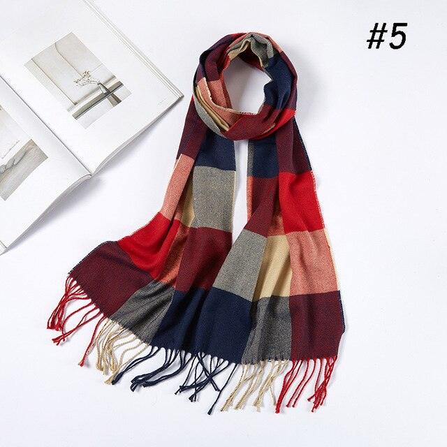 Men Plaid Check Warm Unisex Small Size 180*30cm Brand Designer Winter Cashmere Scarves (MA7)
