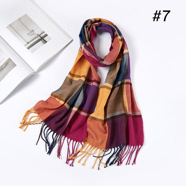 Men Plaid Check Warm Unisex Small Size 180*30cm Brand Designer Winter Cashmere Scarves (MA7)