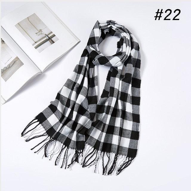 Men Plaid Check Warm Unisex Small Size 180*30cm Brand Designer Winter Cashmere Scarves (MA7)