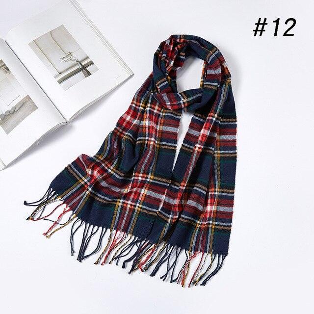 Men Plaid Check Warm Unisex Small Size 180*30cm Brand Designer Winter Cashmere Scarves (MA7)