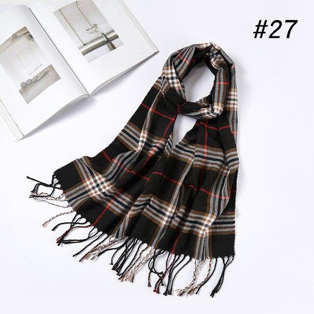 Men Plaid Check Warm Unisex Small Size 180*30cm Brand Designer Winter Cashmere Scarves (MA7)