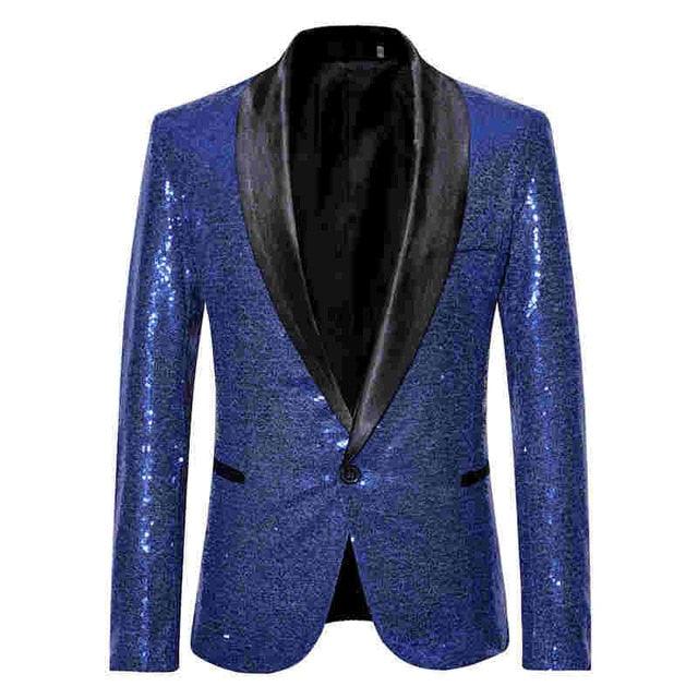 Trending Men's Jacket Blazer - Slim Fit Golden Suit Jacket Shinning Club Outfit - Party Outwear (2U10)(2U11)