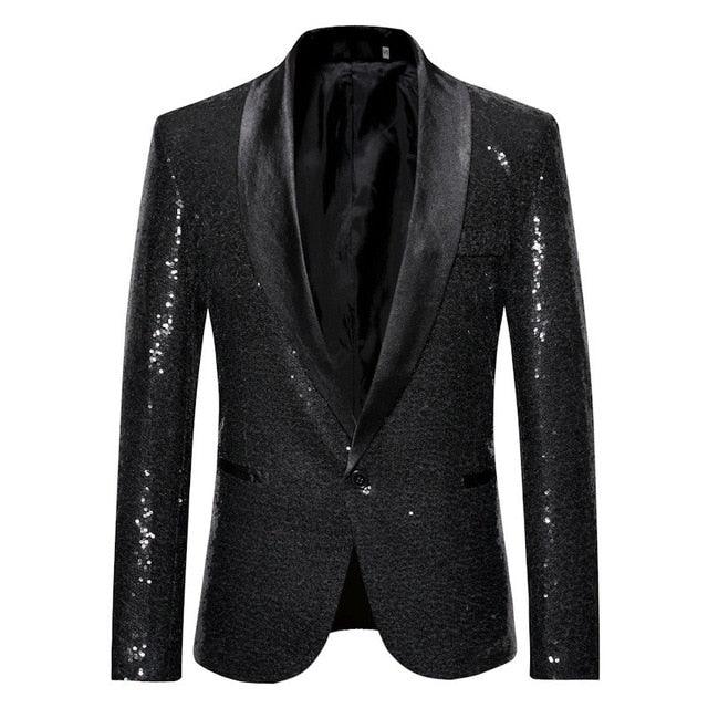 Trending Men's Jacket Blazer - Slim Fit Golden Suit Jacket Shinning Club Outfit - Party Outwear (2U10)(2U11)