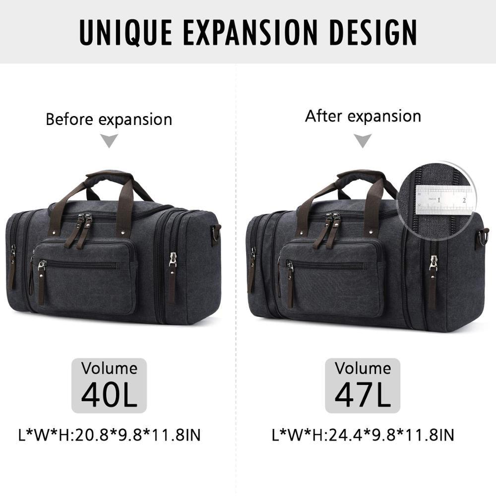 Men Travel Bag - Canvas Multifunction Leather Bags - Carry on Luggage Bag (LT3)(F78)