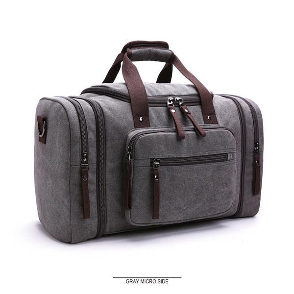 Men Travel Bag - Canvas Multifunction Leather Bags - Carry on Luggage Bag (LT3)(F78)