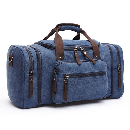Men Travel Bag - Canvas Multifunction Leather Bags - Carry on Luggage Bag (LT3)(F78)