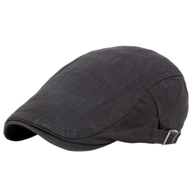 Men Vintage Golf Caps - Baker Peaked Hat - Linen Cotton Retro Outdoors Golf Beret Flat Cap (2U102)
