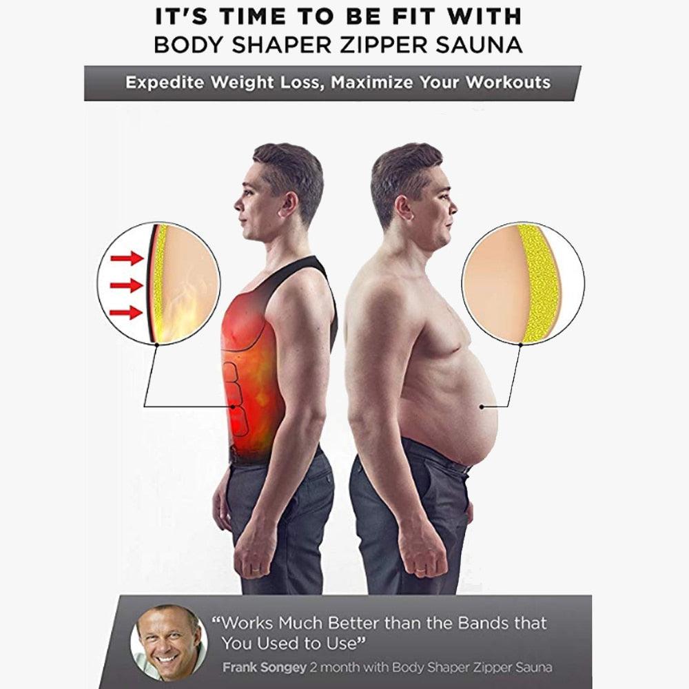 Men Waist Trainer Vest for Weight loss Neoprene Corset Body Shaper Zipper Sauna Tank Top Workout Shirt Black Plus Size S-4XL (FHM1)(1U101)(1U9)(F101)