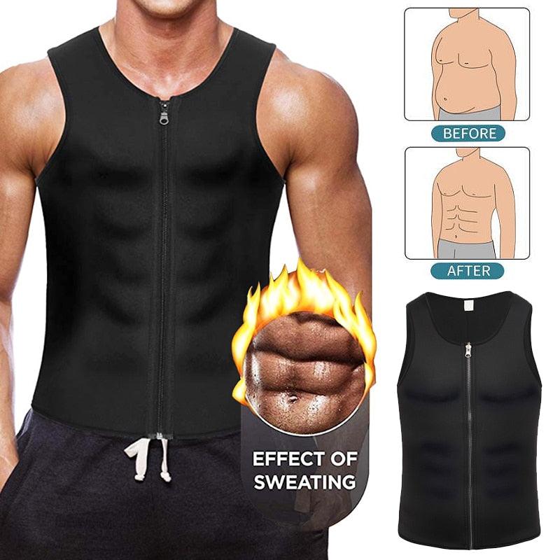 Men Waist Trainer Vest for Weight loss Neoprene Corset Body Shaper Zipper Sauna Tank Top Workout Shirt Black Plus Size S-4XL (FHM1)(1U101)(1U9)(F101)