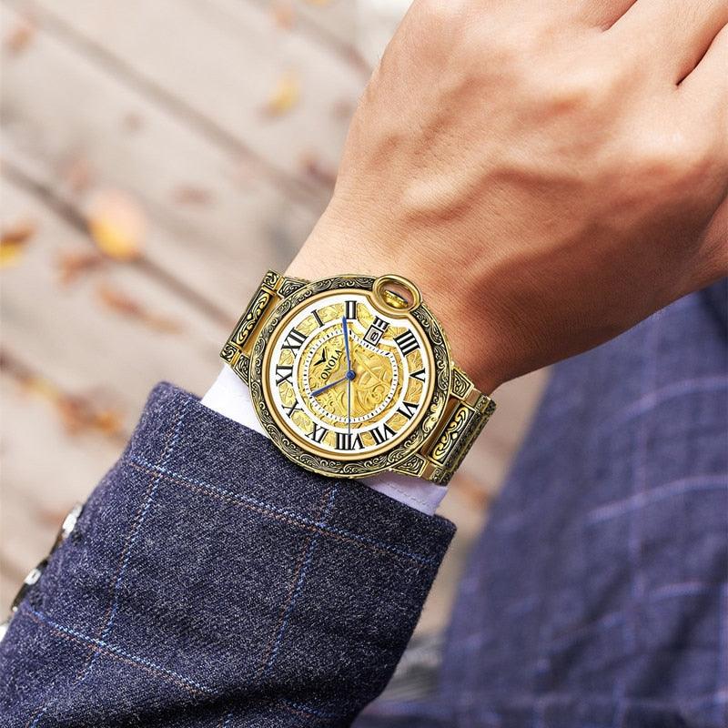 Men's Watch Top Brand Luxury Fashion Stainless Steel Business Quartz - Wrist Watches Waterproof Clock (1U84)
