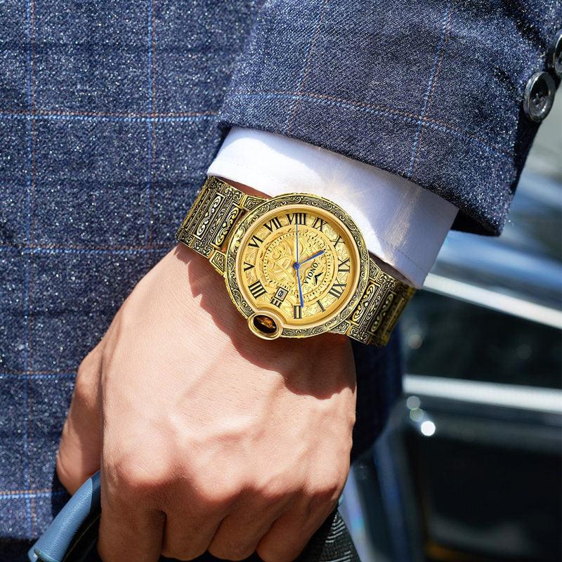 Men's Watch Top Brand Luxury Fashion Stainless Steel Business Quartz - Wrist Watches Waterproof Clock (1U84)