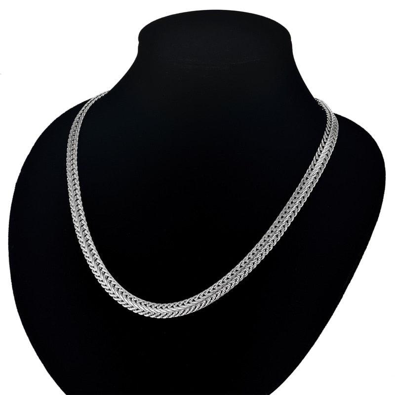 Great Jewelry Set - Gold Silver Color Bracelet Necklace Set - Curb Cuban Weaving Snake Chain (MJ4)