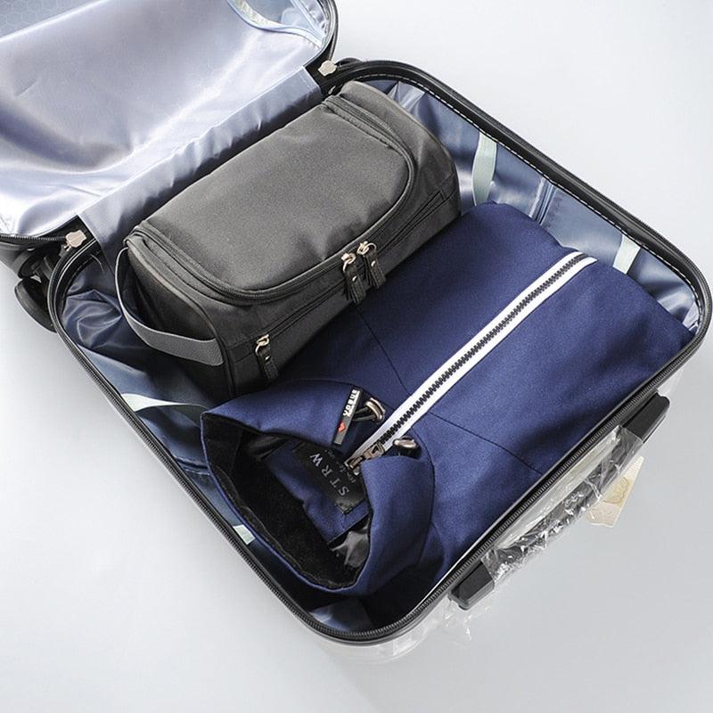 Men Cosmetics Bag - Waterproof Oxford Toiletry Bag - Travel Organizer Bath Wash Bag (LT5)(F79)