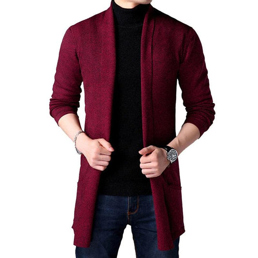 Amazing Men Long Style Cardigan Spring & Autumn X-long knit Sweater (D100)(TM6)(T5G)(CC3)