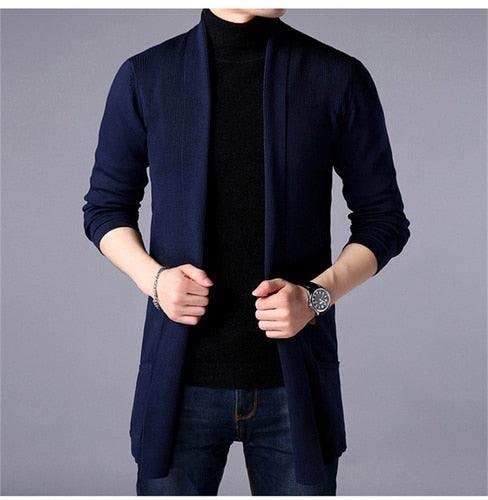 Amazing Men Long Style Cardigan Spring & Autumn X-long knit Sweater (D100)(TM6)(T5G)(CC3)