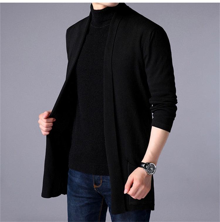Amazing Men Long Style Cardigan Spring & Autumn X-long knit Sweater (D100)(TM6)(T5G)(CC3)