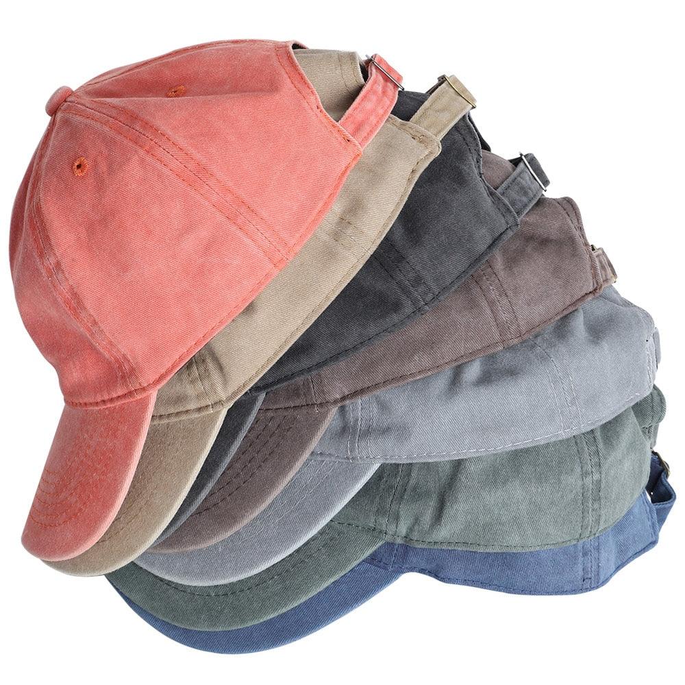 Men's Baseball Cap - Outdoor Summer Solid Color Washed Retro Distressed Cap (MA3)