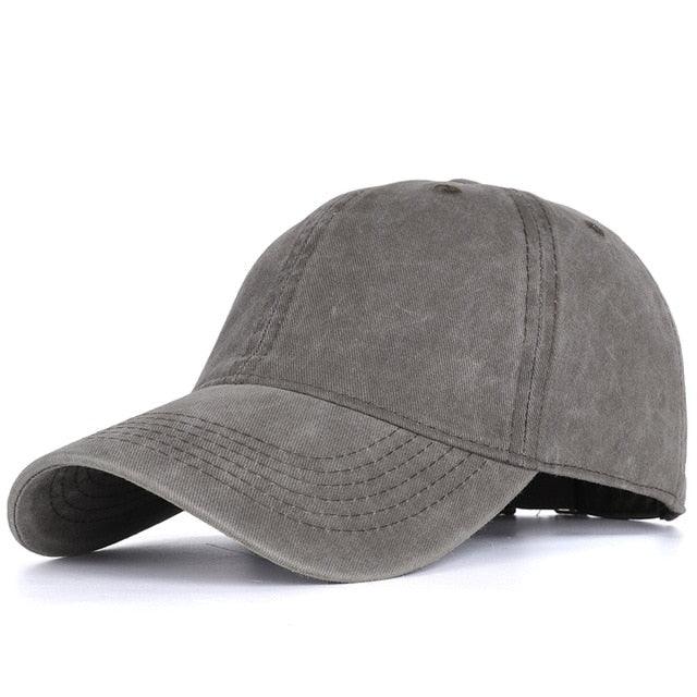 Men's Baseball Cap - Outdoor Summer Solid Color Washed Retro Distressed Cap (MA3)