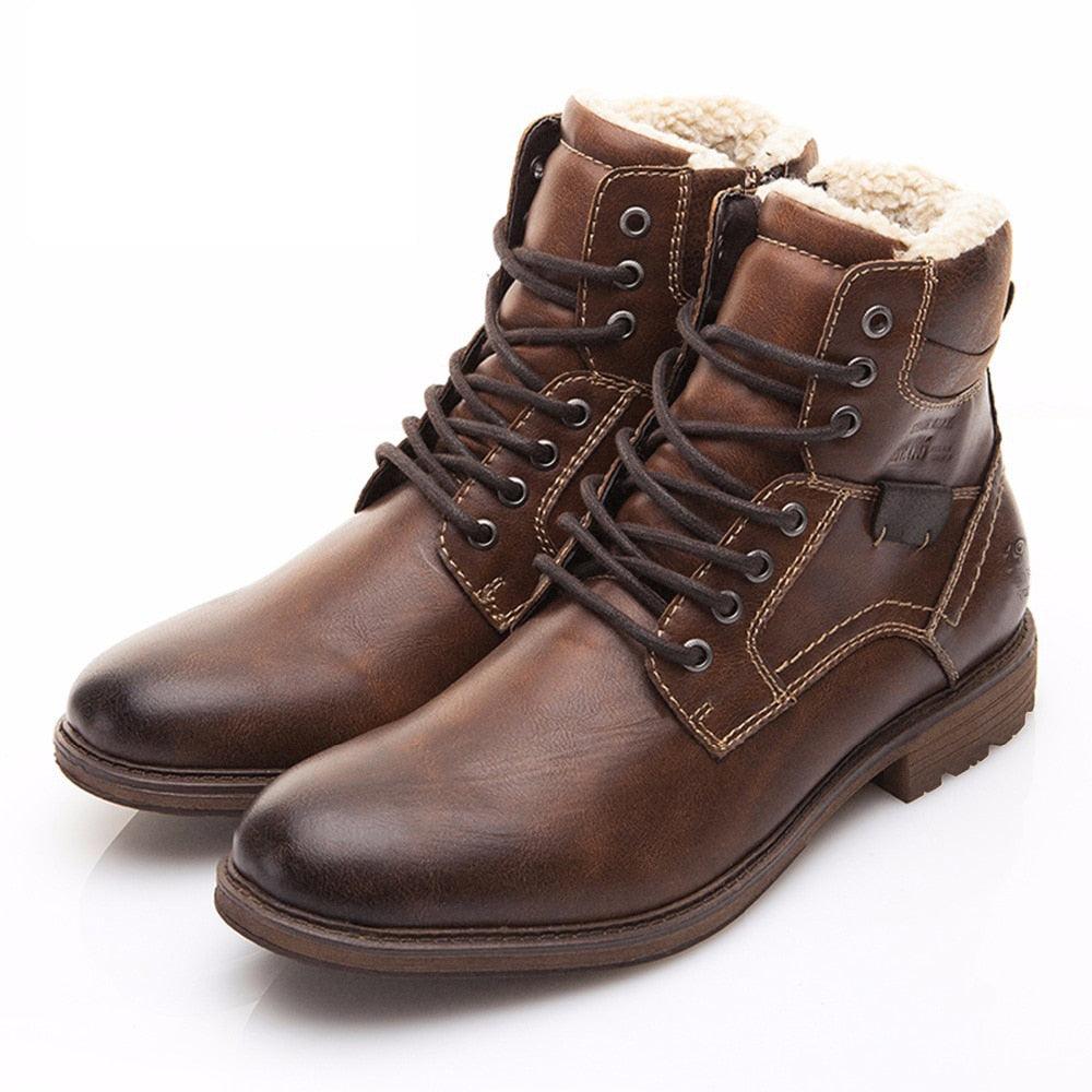 Men's Boots - Plush Warm Men's Snow Boots - British Style Men Footwear (MSB2)(MSF6)(F16)(F13)