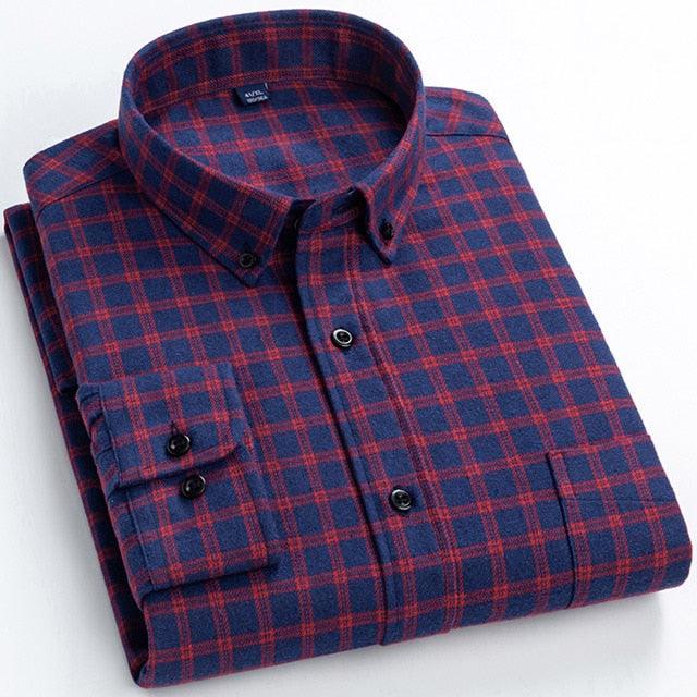 New Arrival Men's Fashion Plaid Shirts - Single Pocket Long Sleeve Slim-fit Outerwear (TM1)(CC1)(F8)(F11)