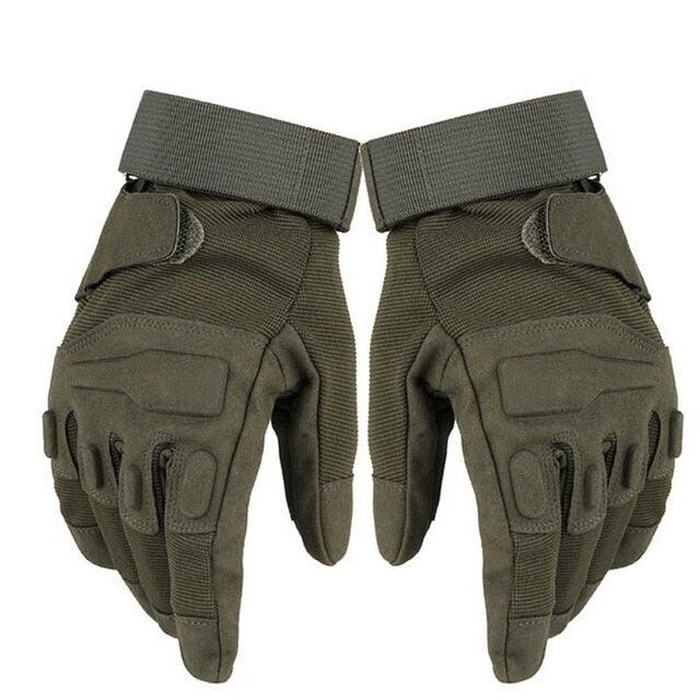 Men's Full Finger Tactical Gloves - Military Army Police Paintball Combat Full Winter Gloves (4AC1)
