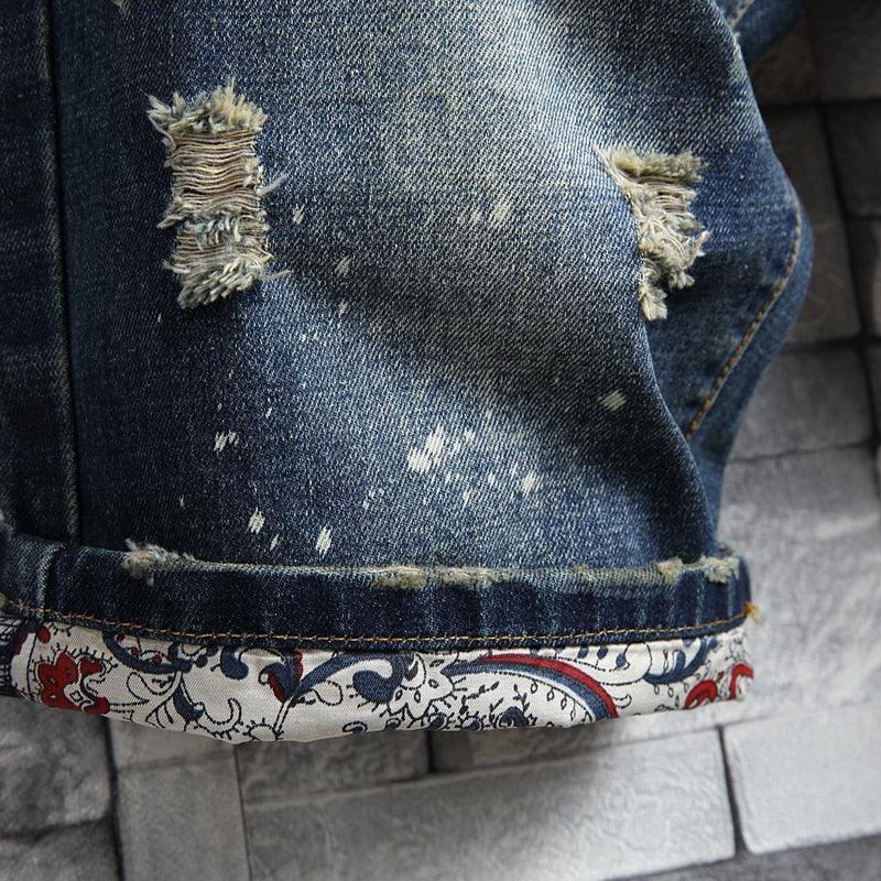 Great Men's Hole Denim Shorts - Summer New Fashion Casual Slim Fit Ripped Retro Short Jeans (TG3)(TG2)(F9)