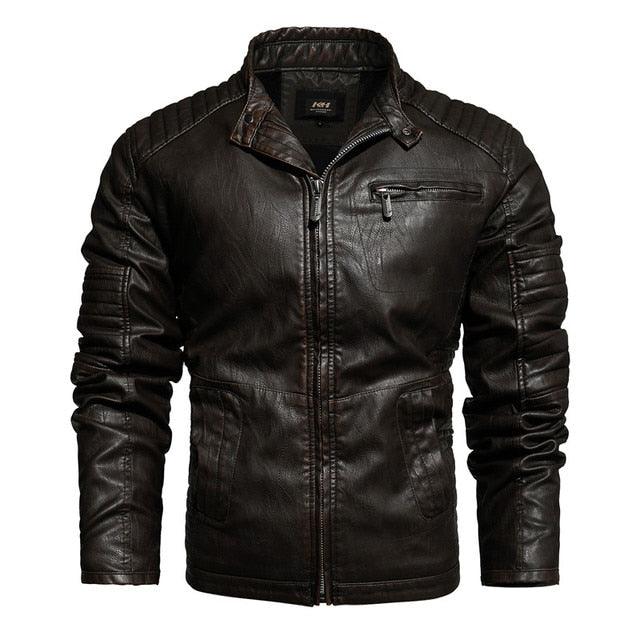 Men’s Motorcycle Jacket 2021 Autumn Winter Men New Faux PU Leather Jackets Casual Embroidery Biker Coat (TM3)(TM4)(CC1)(2U100)(TG2)