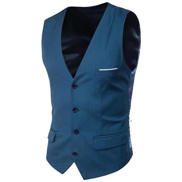 Men's Trending Dress Suit Vest - New Slim Fit V Neck - Tuxedo Vest (T3M)(T4G)(F8)(F10)