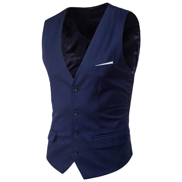 Men's Trending Dress Suit Vest - New Slim Fit V Neck - Tuxedo Vest (T3M)(T4G)(F8)(F10)