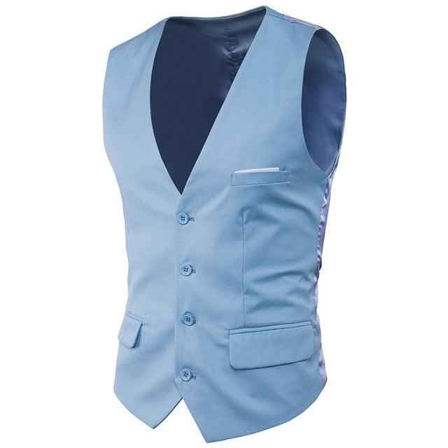 Men's Trending Dress Suit Vest - New Slim Fit V Neck - Tuxedo Vest (T3M)(T4G)(F8)(F10)