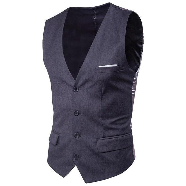 Men's Trending Dress Suit Vest - New Slim Fit V Neck - Tuxedo Vest (T3M)(T4G)(F8)(F10)