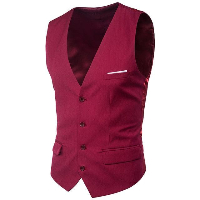 Men's Trending Dress Suit Vest - New Slim Fit V Neck - Tuxedo Vest (T3M)(T4G)(F8)(F10)