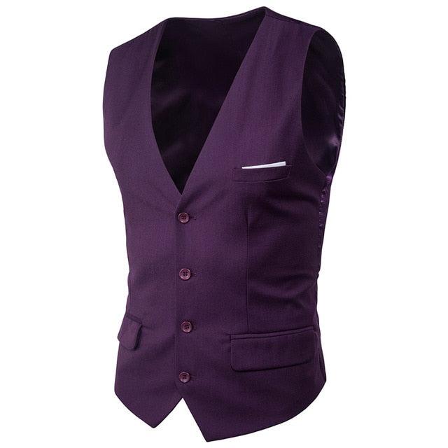 Men's Trending Dress Suit Vest - New Slim Fit V Neck - Tuxedo Vest (T3M)(T4G)(F8)(F10)