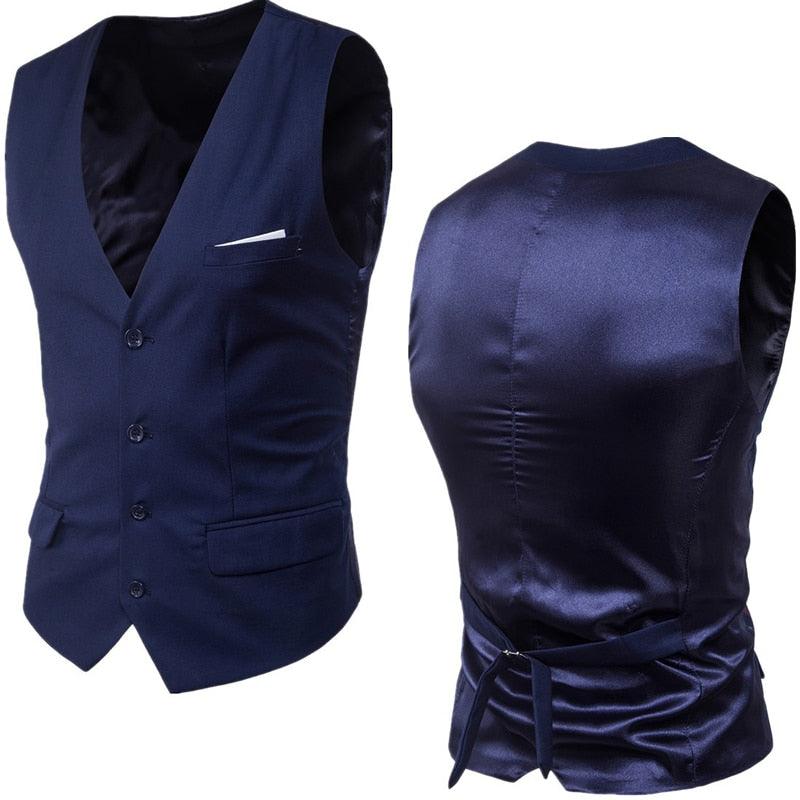 Men's Trending Dress Suit Vest - New Slim Fit V Neck - Tuxedo Vest (T3M)(T4G)(F8)(F10)