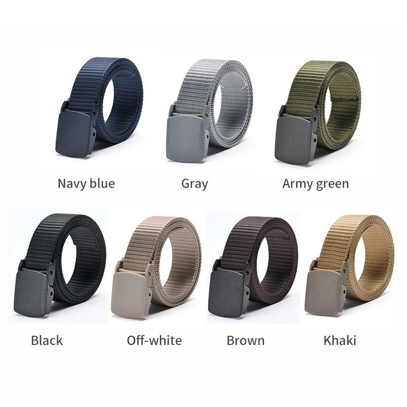 Men's Outdoor Sports Military Tactical Nylon Adjustable Belt - Canvas Waist Belt - With Metal Plastic Buckle (MA1)(F17)