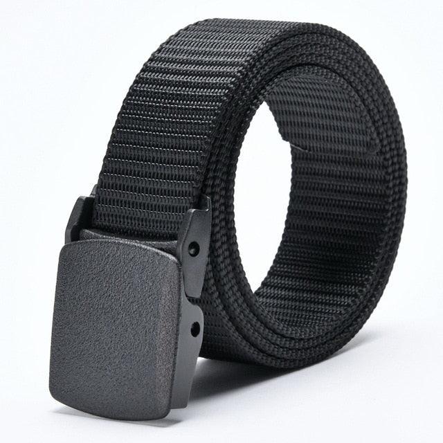 Men's Outdoor Sports Military Tactical Nylon Adjustable Belt - Canvas Waist Belt - With Metal Plastic Buckle (MA1)(F17)