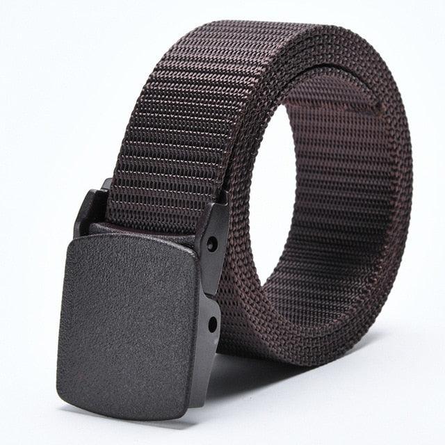 Men's Outdoor Sports Military Tactical Nylon Adjustable Belt - Canvas Waist Belt - With Metal Plastic Buckle (MA1)(F17)