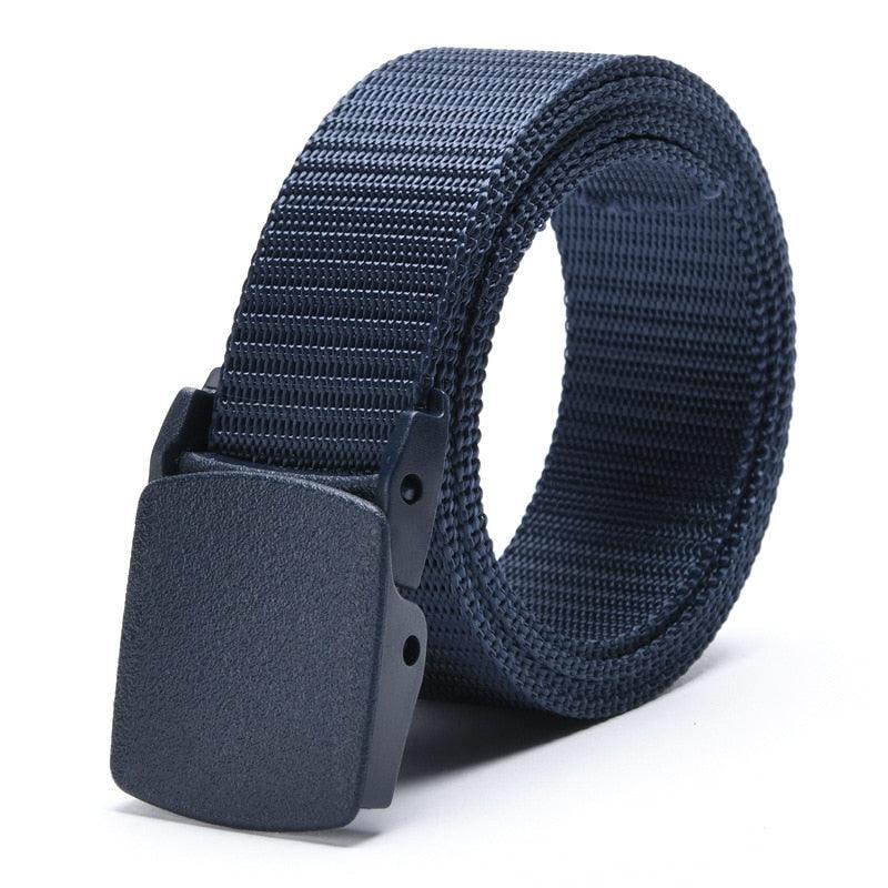 Men's Outdoor Sports Military Tactical Nylon Adjustable Belt - Canvas Waist Belt - With Metal Plastic Buckle (MA1)(F17)