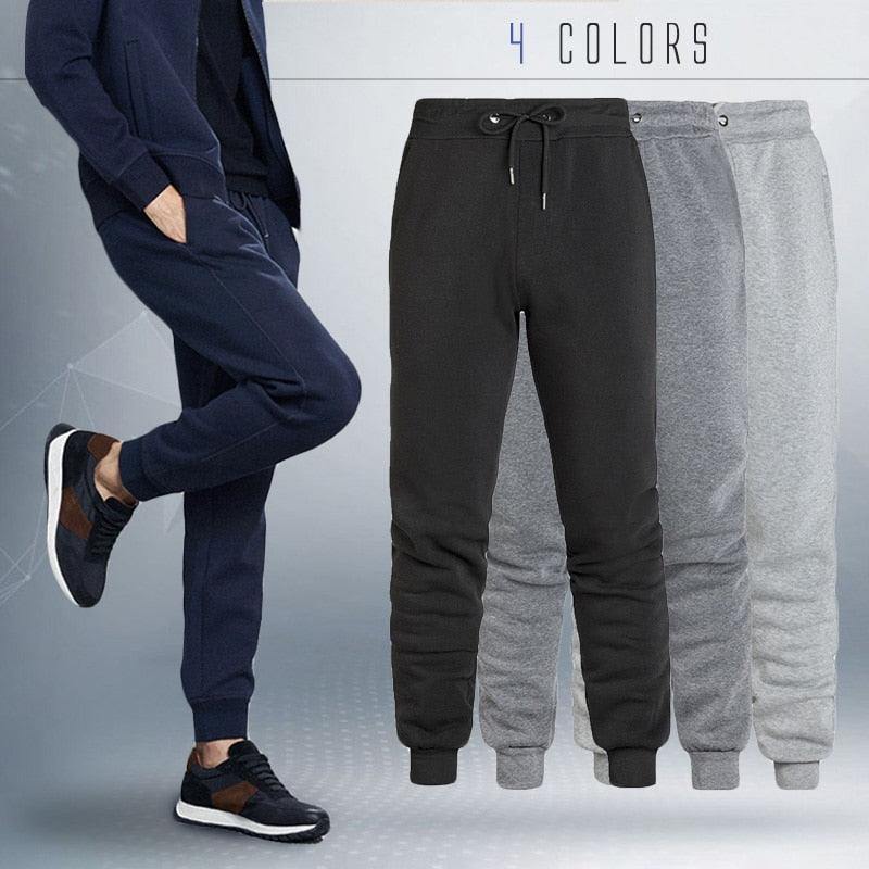 Men's Wool Pants - Thick Fleece Winter Super Warm Pant - Outdoors Run Trousers Sweatpants (D9)(TG4)