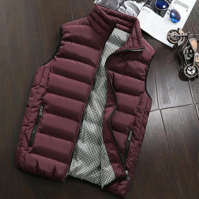 Men's Jacket - Sleeveless Vest - Winter Fashion Casual Slim Coats Vest (D8)(T3M)
